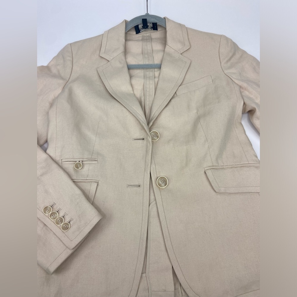 Talbots khaki linen blend blazer